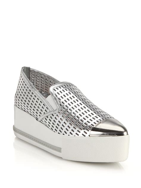 miu miu metal cap toe slip-on sneakers|miumiu sneakers for women.